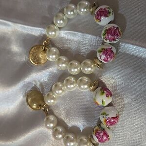 Elegant Pearl and Floral Earrings